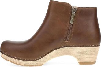 Dansko Lizanne Bootie - Dames - Laarzen met Hak - Bruin - 38 EU - Leer - Schoenen