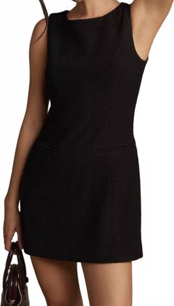 Reformation Citron Sleeveless Tweed Mini Dress In Black