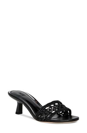 Paige Fallyn Woven Kitten Heel Slide Sandal in Black at Nordstrom, Size 6.5