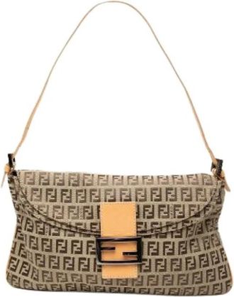 Fendi Pre-owned Vintage Schoudertas - Dames - Vintage Schoudertas - Bruin - ONE Size - Leer - Vintage