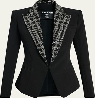 Balmain Embroidered Lapels Single-Breasted Jacket