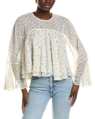 1.State 1.State Keyhole Back Ruffle Blouse