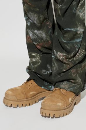 Balenciaga Combat Strike L20 Ankle Boots, Mens, Brown