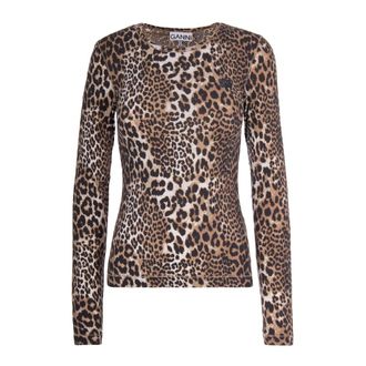 Ganni Tops, Dames, Bruin, XS, Katoen, Blouses