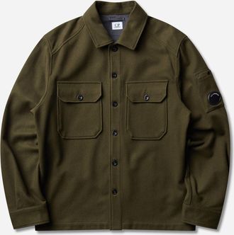 C.P. Company Men s Felted Wool Overshirt Ivy Green