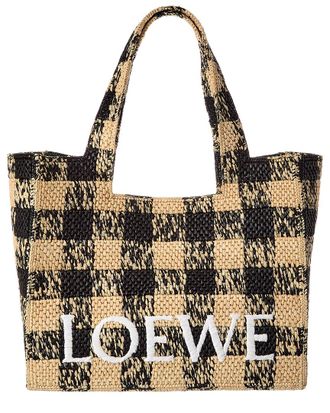Loewe Font Large Raffia Tote