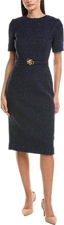 Oscar De La Renta Lurex Tweed Silk-Lined Sheath Dress