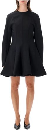 Stella McCartney Peplum Wool Mini Jurk - Dames - Korte kleedjes - Zwart - M - Wol - Kleedjes