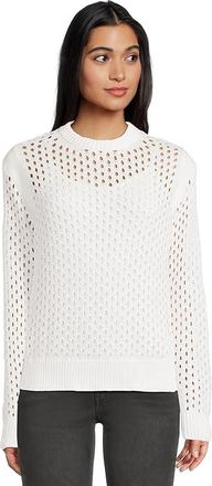 Elliott Lauren Open Book Womens Sweater White : XL, Cotton