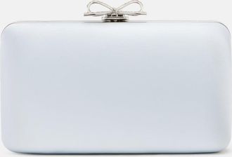 Self Portrait Clutch de sat&eacute;n adornado con lazo