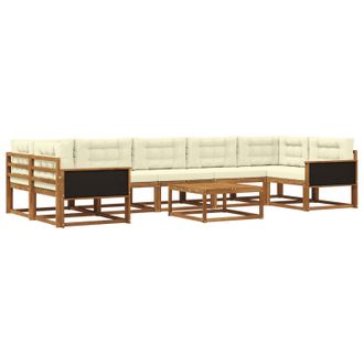 vidaXL Conjunto De Sof&aacute;s De Exterior 8 Pcs Natural Y Crema Vidaxl
