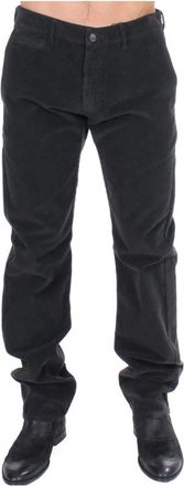 Gianfranco Ferre Corduroy Katoen Straight Fit Broek - Heren - Slim Fit Broeken - Zwart - M - Katoen - Broeken