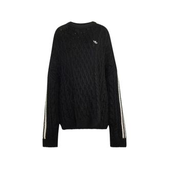 adidas Cable-knit Side-stripe Sweater
