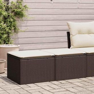 vidaXL Set Divano Giardino 4 pz con Cuscini Marrone Polyrattan Acacia - Vidaxl