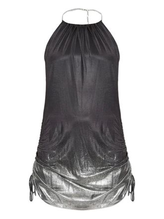 Diesel halterneck ruched dress - women - Acetate/Elastane - L - Grey