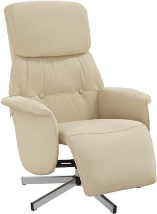 vidaXL Sillón reclinable con reposapiés tela color crema Vidaxl