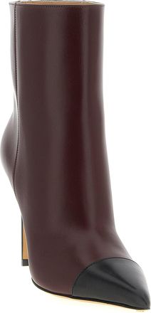 Francesco Russo Womens Bordeaux Goatskin Ankle Boots