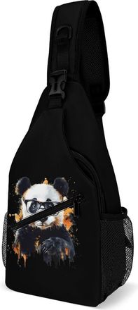 Generic Panda Watercolor Mens Crossbody Chest Sling Bag for Travel Hiking Lightweight Shoulder Bags with Small Side