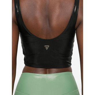 Macron Coated Finish Cropped Tank Top - Black
