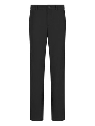 Giorgio Armani waffle-knit trousers - Black