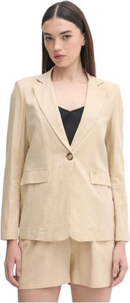 Gaud&igrave; Linnen Blazer - Dames - Blazers - Beige - XS - Linnen - Jassen