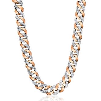 Pompeii3 Mens 14k Gold (245gram) or Platinum (460gram) 15mm Diamond Chain Necklace 20