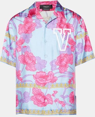 Versace Multicolour Floral Print Silk Americana Fit Shirt