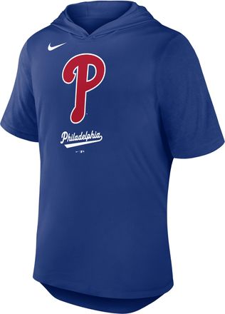 Nike Philadelphia Phillies Logo Nike Mens Dri-FIT MLB Hooded T-Shirt in Blue | 03NB11TUPP-C8M