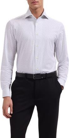 Bugatchi Devon OoohCotton Dot Print Button-Up Shirt in White at Nordstrom Rack, Size Xxx-Large