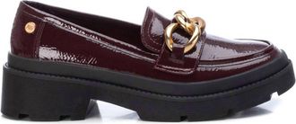 Xti Womens Patent Leather Moccasins In Burgundy