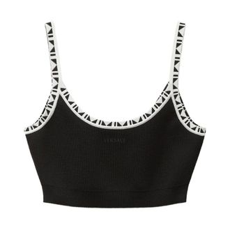 Versace Top de punto corto Medusa - Tops - Mujer - Negro - M
