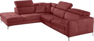 Egoitaliano Ecksofa »Matt, hoher Sitzkomfort und aufwendige Detailverarbeitung, L-Form« mit Ottomane, inkl. verstellbarer Kopfteile zum Relaxen