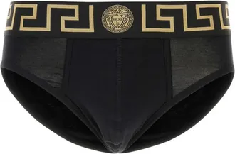 Versace Black stretch cotton brief