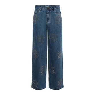 Kaffe Wide Jeans - Dames - Jeans - Blauw - Maat: XS