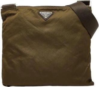 Prada Pre-owned Cross Body Bags, female, Green, Size: ONE SIZE Pre-owned Nylon Vintage Cross Body Bag