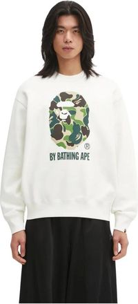 A Bathing Ape A Bathing Ape, Hoodies & sweatvesten, Heren, Wit, L, Katoen, ABC Camo Ape Head Sweatshirt