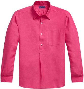 Ralph Lauren Purple Label long-sleeve shirt - men - Linen/Flax/Tussar Silk - S - Pink