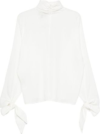 Emporio Armani Draped Collar Blouse - White