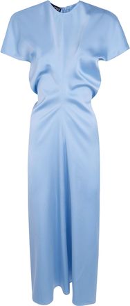 DRHOPE Bias Cut Crew Neck Dress