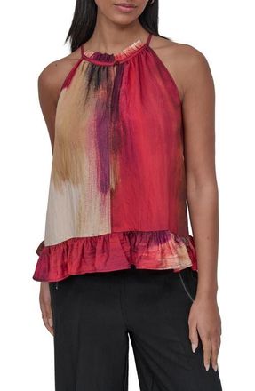 DKNY Abstract Print Textured Sleeveless Top in June Brush at Nordstrom, Size X-Small