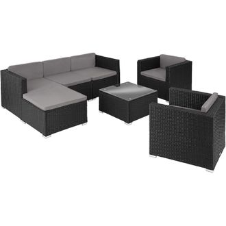 TecTake Garden Furniture Set Lignano in Black | Size: Large