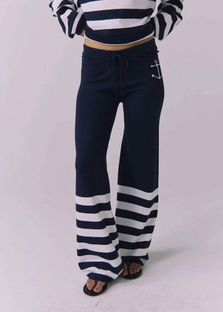 Chaser Anchor Stripe Pants In Navy