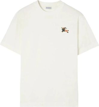 Burberry Seth T-shirt - Heren - T-shirts - Wit - 2XL - Katoen - Tops