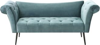 Beliani Chaise longue Terciopelo Verde azulado