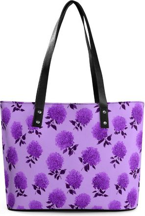 Generic Purple Lilac Flower Tote Bags for Women Cute Shoulder Purses Handbags
