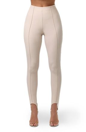 Naked Wardrobe Suiting Stirrup Leggings in Melange Beige at Nordstrom, Size X-Large