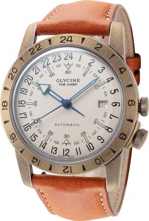 Glycine GL0415 Mens Airman The Chief Watch - Brown - One Size