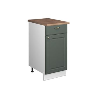 Vicco Mueble Bajo Para Fregadero/placa Fame-line, Verde Dorado Casa De Campo/blanco, 40 Cm, Et Roble, Vicco