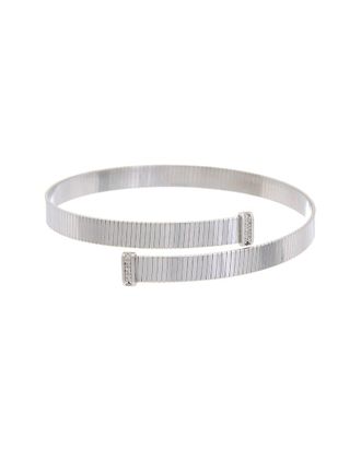Meshmerise 18K Over Silver 0.06 Ct. Tw. Diamond Bangle Bracelet