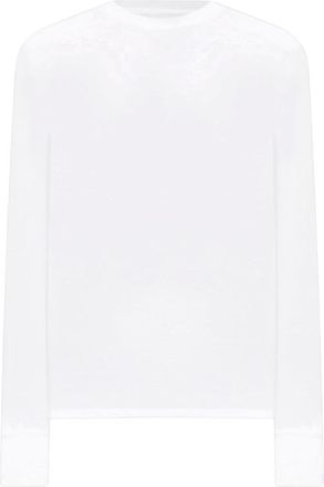 Tom Ford Tops, Heren, Wit, L, Katoen, Lyocell Katoen Longsleeve T-shirt